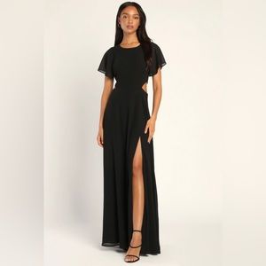 Lulus Garden Bliss Black Cutout Maxi Dress